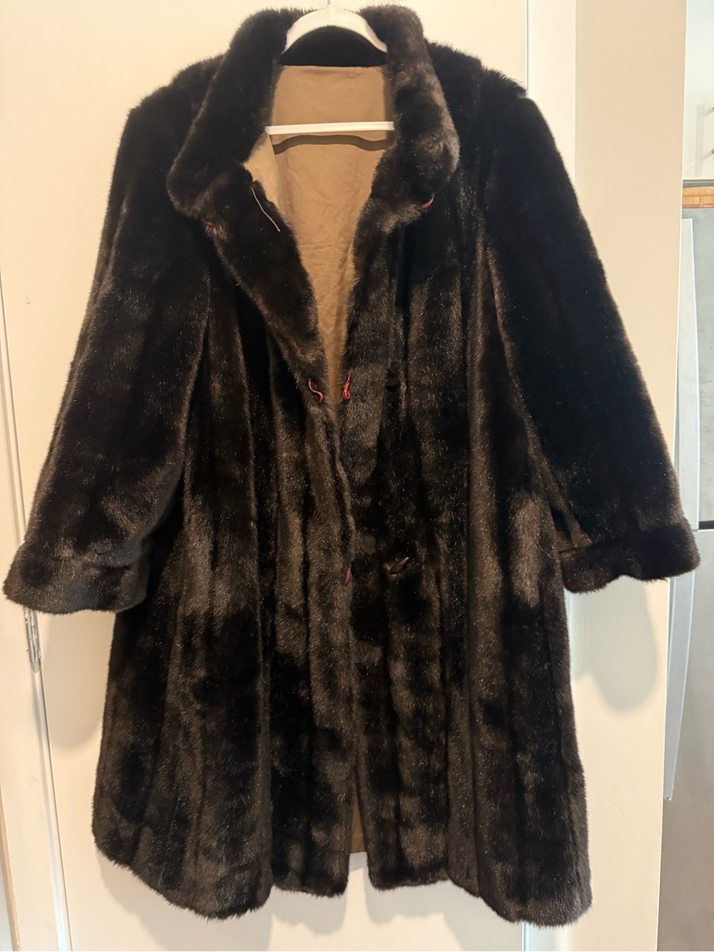 Vintage Dubrowsky & Perlbinder Women's Dark Brown Faux French Fur Coat